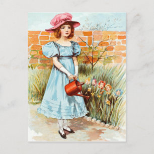 Vintage Zeichnung: Marys Blumengarten Postkarte