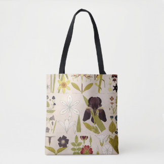 Vintage Zeichnungen der Blumen Tasche