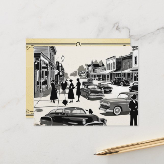 Vintage Zeit Postkarte (Vorderseite/Rückseite Beispiel)