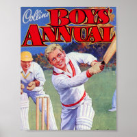 Vintage Zeitschriftenjunge spielen Cricket