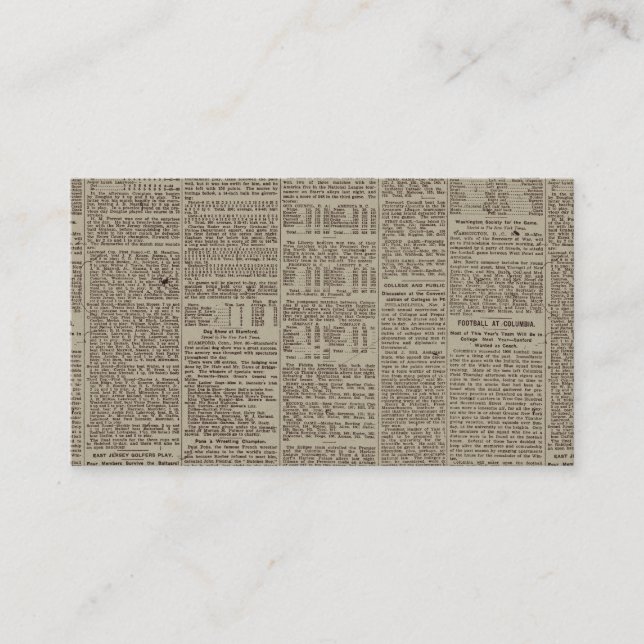Vintage Zeitung 1902 Visitenkarte (Vorderseite)