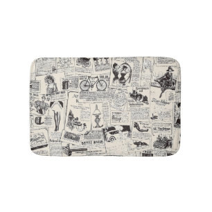 Vintage Zeitung Badematte
