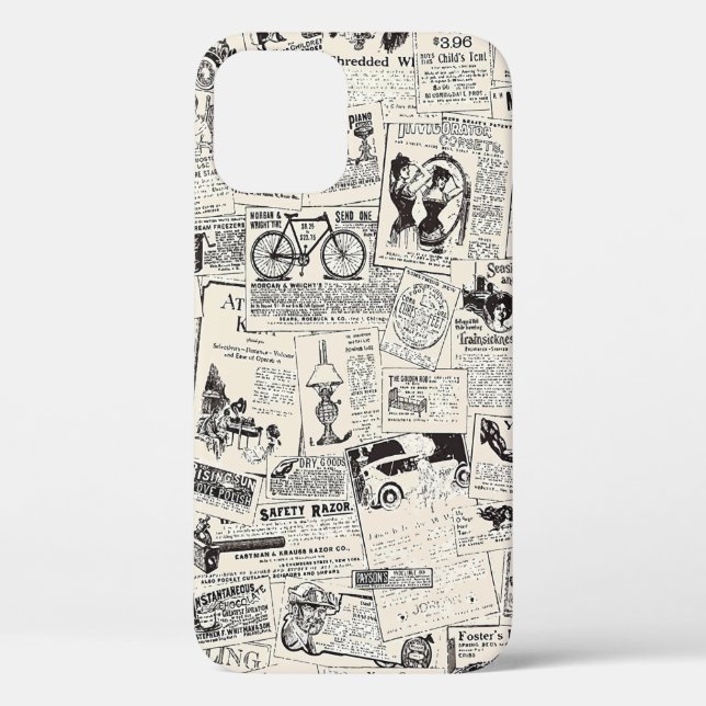 Vintage Zeitung Case-Mate iPhone Hülle (Rückseite)