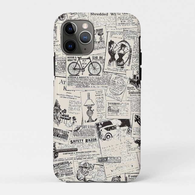 Vintage Zeitung Case-Mate iPhone Hülle (Rückseite)