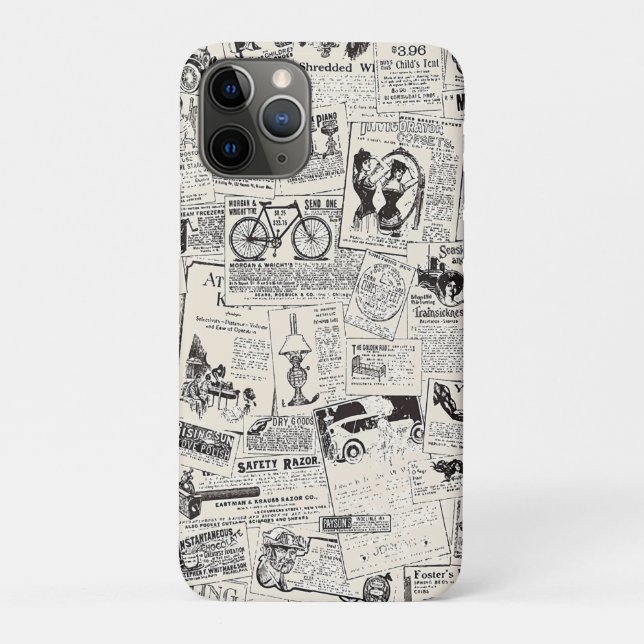 Vintage Zeitung Case-Mate iPhone Hülle (Rückseite)