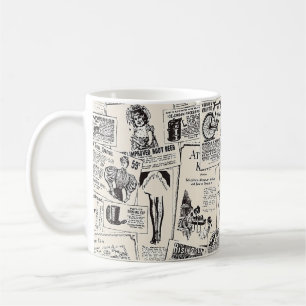 Vintage Zeitung Kaffeetasse