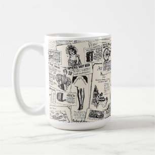 Vintage Zeitung Kaffeetasse