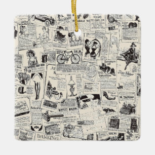 Vintage-Zeitung   Keramikornament