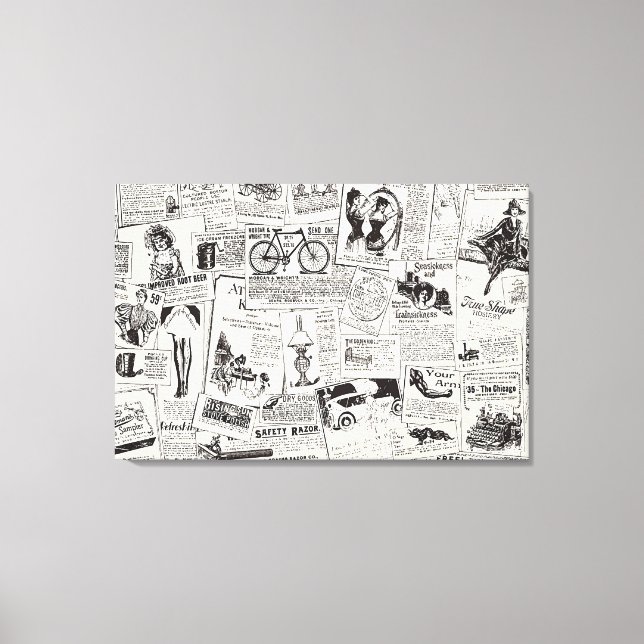 Vintage Zeitung Leinwanddruck (Vorderseite)