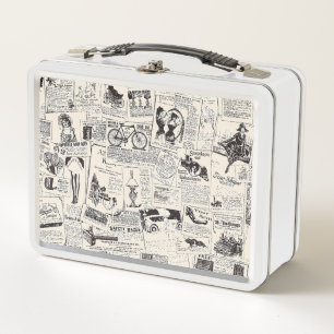 Vintage Zeitung Metall Brotdose