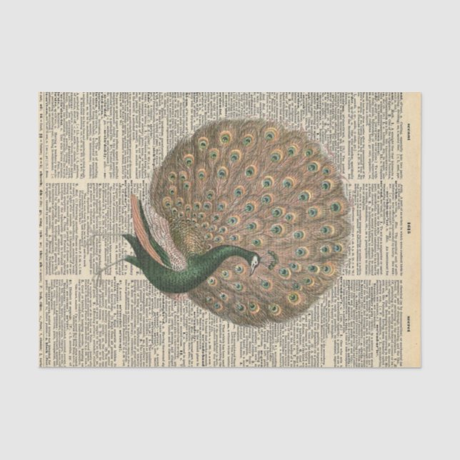 Vintage Zeitung mit Fasan Decoupage Seidenpapier (Vorderseite)
