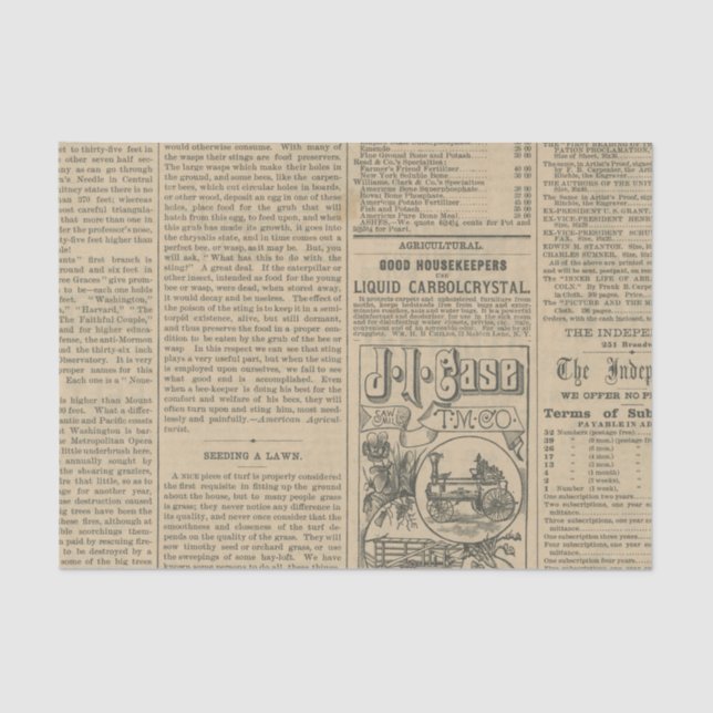 Vintage Zeitung Seidenpapier (Vorderseite)