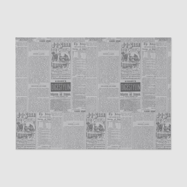 Vintage Zeitung Seidenpapier (Vorderseite)