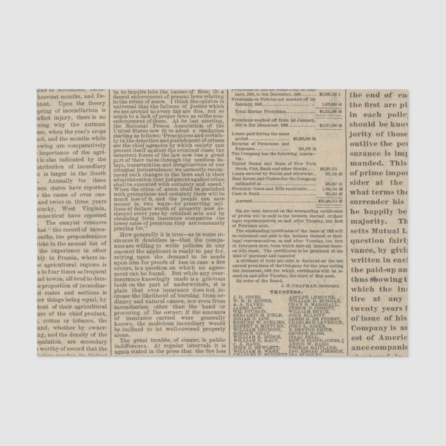 Vintage Zeitung Seidenpapier (Vorderseite)