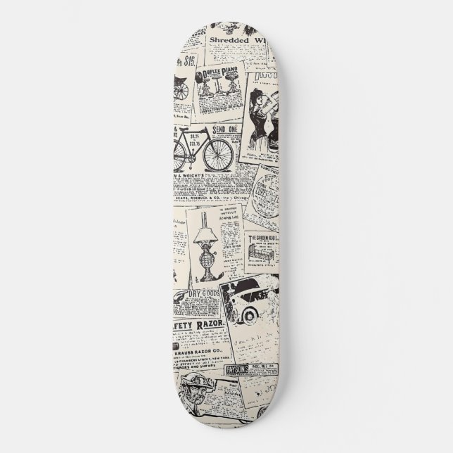 Vintage Zeitung Skateboard (Vorderseite)