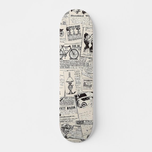 Vintage Zeitung Skateboard (Vorne)