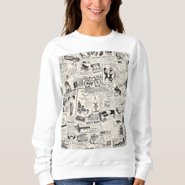 Vintage Zeitung Sweatshirt (Vorderseite)