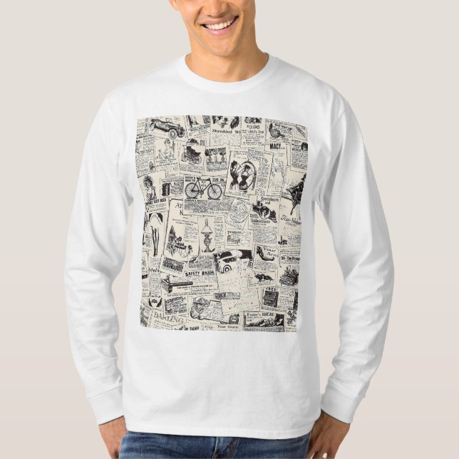 Vintage Zeitung T-Shirt (Vorderseite)