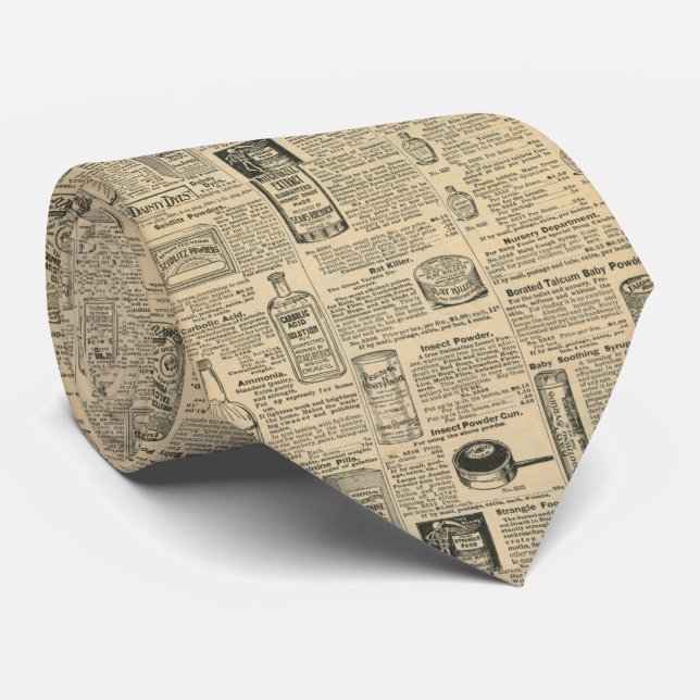 Vintage Zeitungsdrucke Krawatte (Gerollt)