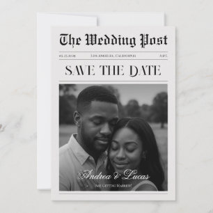 Vintage-Zeitungsfoto Hochzeit - Heiratsantrag Einladung