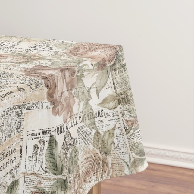 Vintage Zeitungskomposition Tischdecke (Beispiel)