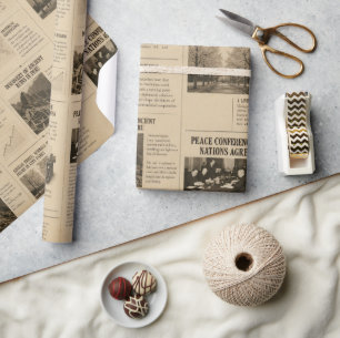 Vintage-Zeitungspapier-Verpackungspapier Geschenkpapier