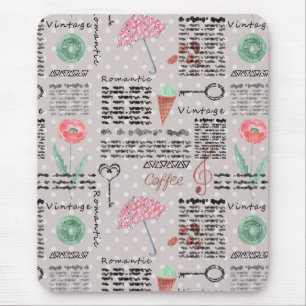 Vintage Zeitungsseite mit Punkten im stylishen Ret Mousepad
