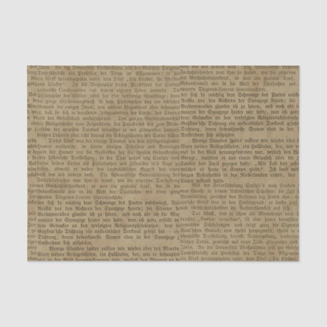 Vintage Zeitungstypografie Seidenpapier (Vorderseite)