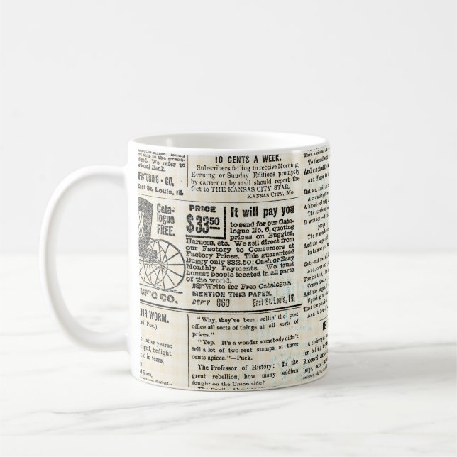 Vintage Zeitungswerbung Kaffeetasse (Links)