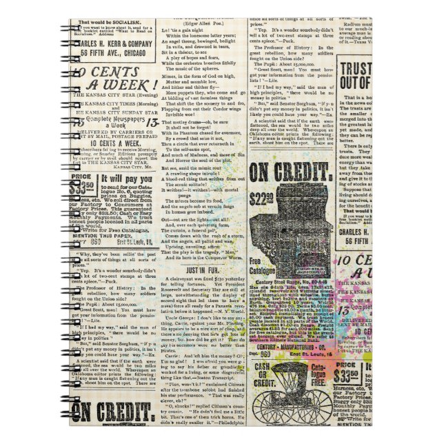 Vintage Zeitungswerbung Notizblock (Vorderseite)