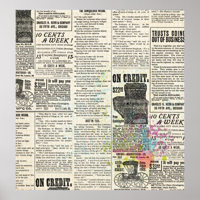 Vintage Zeitungswerbung Poster (Vorne)