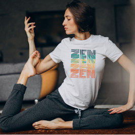 VINTAGE ZEN Rainbow-Farbtypografie T-Shirt