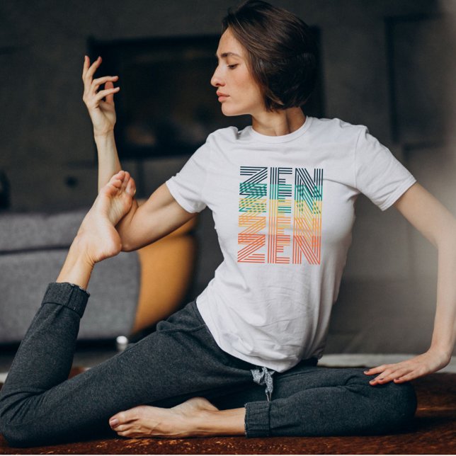 VINTAGE ZEN Rainbow-Farbtypografie T-Shirt (Von Creator hochgeladen)