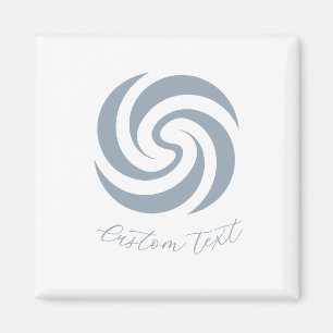Vintage Zen Spirale Mineralblau mit individuellem  Magnet