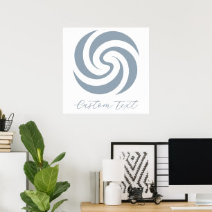 Vintage Zen Spirale Mineralblau mit individuellem Poster