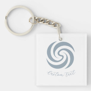 Vintage Zen Spirale Mineralblau mit individuellem Schlüsselanhänger