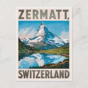 Vintage Zermatt Schweiz Matterhorn Postkarte