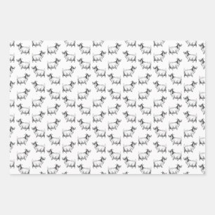 Vintage Ziege mit Leaf Art CUSTOM HINTERGRUNDFARBE Geschenkpapier Set