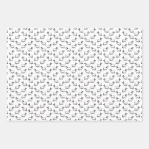 Vintage Ziege mit Leaf Art CUSTOM HINTERGRUNDFARBE Geschenkpapier Set