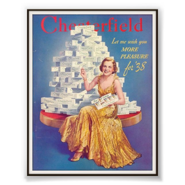 Vintage Zigarettenwerbung 1937 Fotodruck (Vorne)