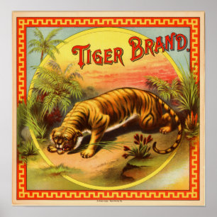 Vintage Zigarren-Anzeige: Tiger-Marke Poster