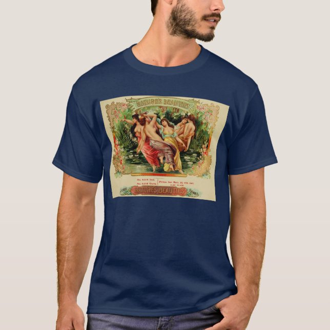 Vintage Zigarren-Aufkleber-Shirts T-Shirt (Vorderseite)