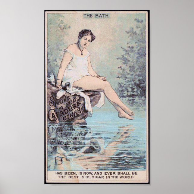 Vintage Zigarrenanzeige der Baderdame Poster (Vorne)