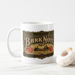 Vintage-Zigarrenetiketten-Kunst, Banknoten-Geld-Fi Kaffeetasse