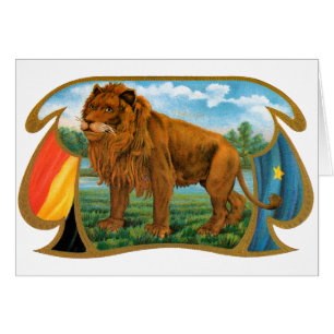 Vintage-Zigarrenetiketten-Kunst, Löwe, König des D