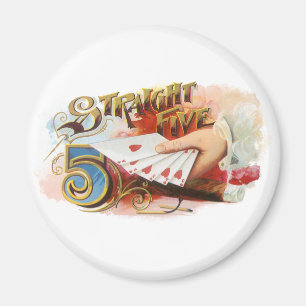 Vintage-Zigarrenetiketten-Kunst Straight Flush mit Magnet
