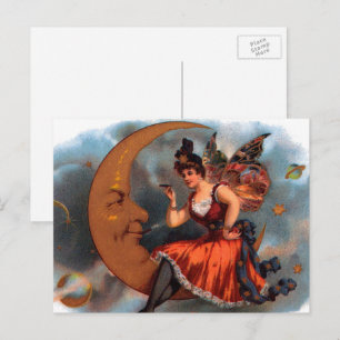 Vintage-Zigarrenetiketten-Kunst, viktorianische Fe Postkarte