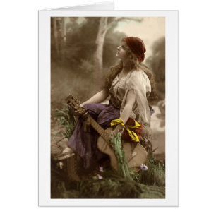 Vintage Zigeunerin mit Gitarre,