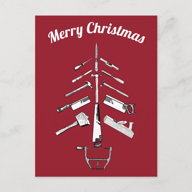 Vintage Zimmerausstattung Weihnachtsgeschenke Feiertagspostkarte (Vorderseite)