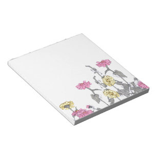 Vintage Zinnienblumen Wildblumen Notizblock